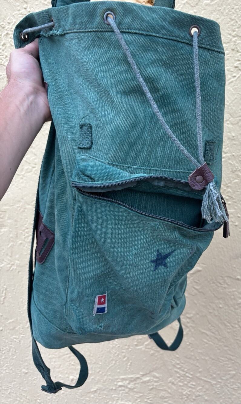 VINTAGE ALL SON 20” X 12” GREEN CANVAS BAG